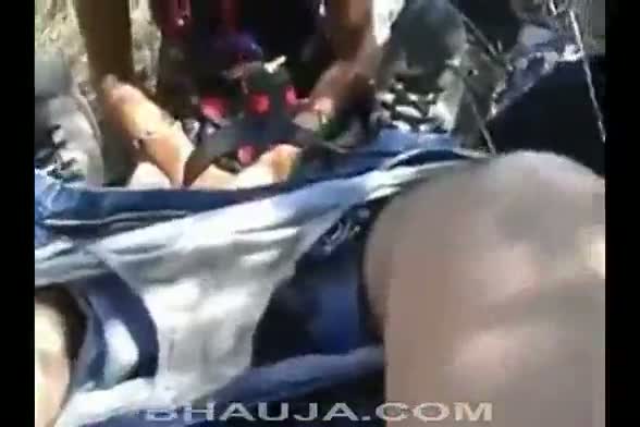 Horny young couple have some outdoor fun in the park